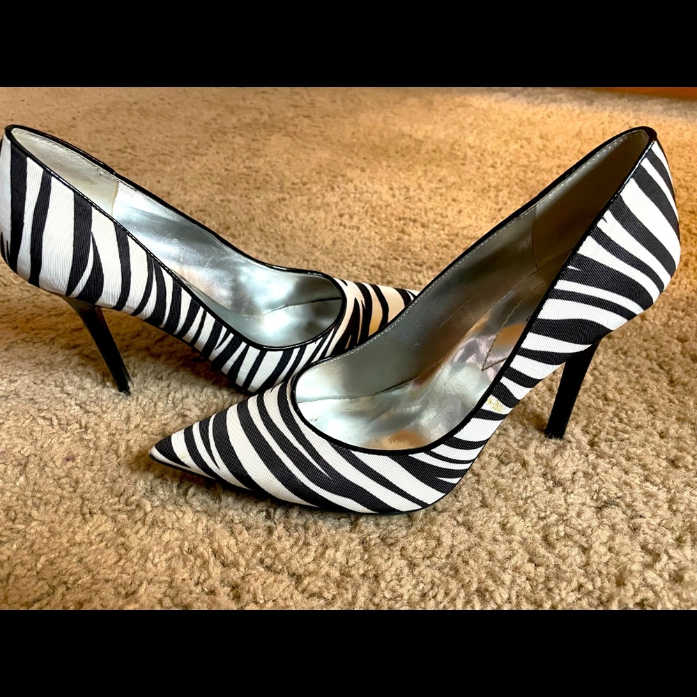 Guess zebra stripe heels